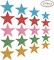 210 Pieces Colorful Glitter Foam Star Stickers, Self Adhesive Shaped Wall Stickers for Kid's Arts Craft Supplies Home Birthday Party Decoration (4 Sizes)